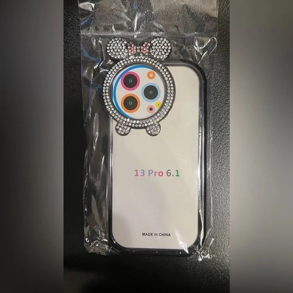 Luxury Bling Diamond Minnie Ear Case 13 Pro 6.1 iPhone case